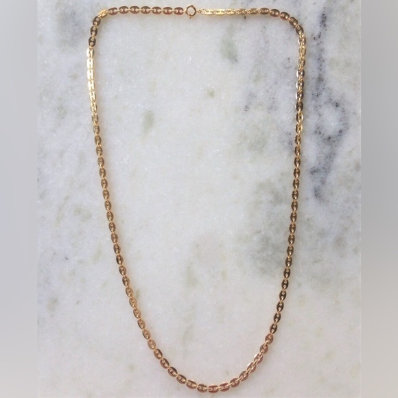 Mariner Polished Gold Tone Chain Necklace with Spring Ring Clasp - 18" - Picture 4 of 5